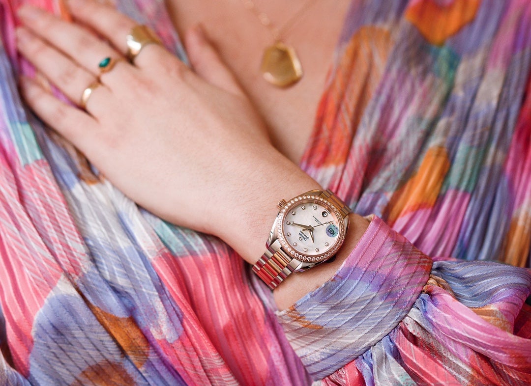 SEAMASTER CO-AXIAL 34MM ROSE GOLD STEEL DIAMOND BEZEL