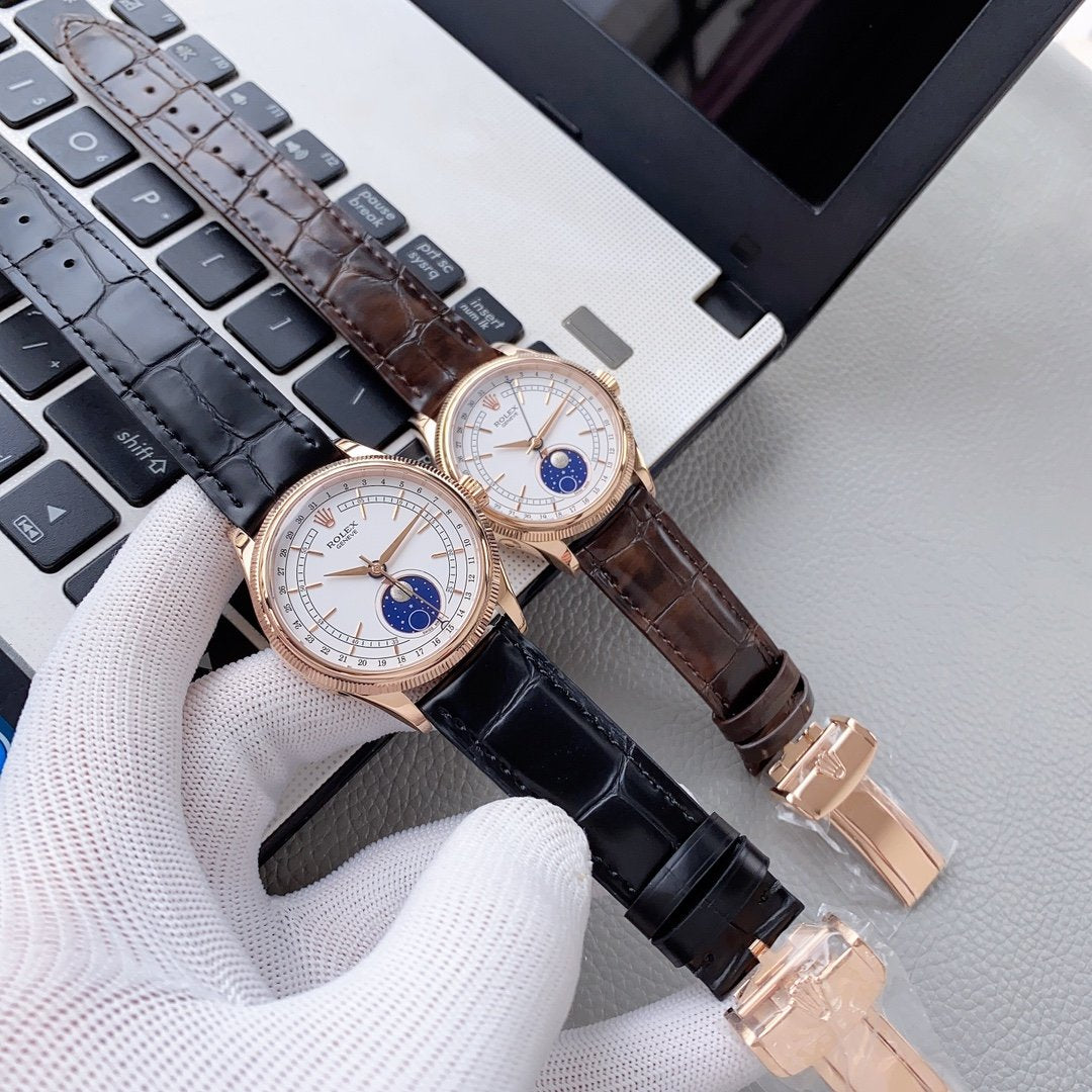 CELLINI MOONPHASE 39MM ROSE GOLD WHITE DIAL