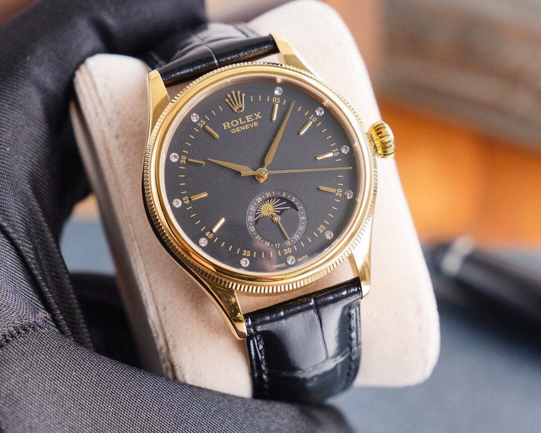 CELLINI 41 MOONPHASE GOLD CASE LEATHER