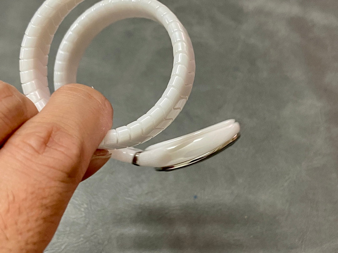 SERPENTI SPIGA WHITE CERAMIC SILVER