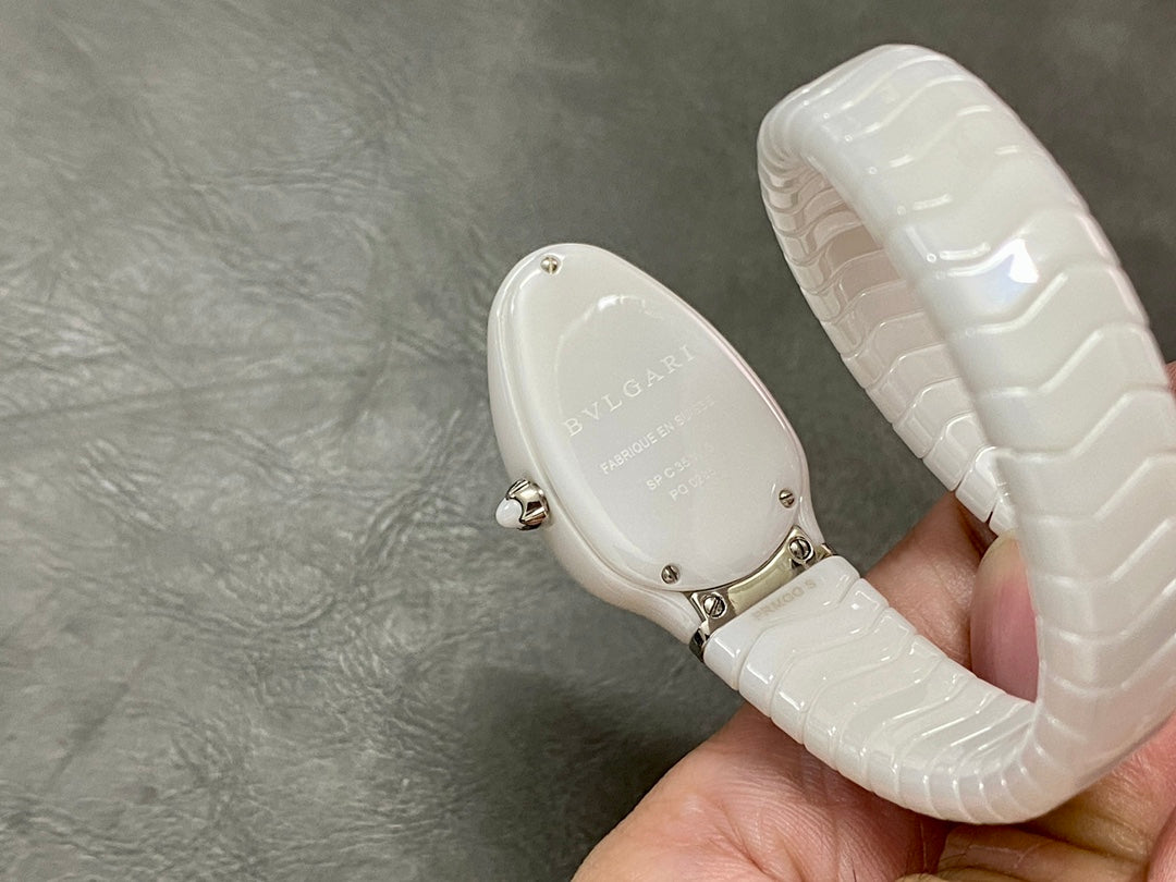 SERPENTI SPIGA WHITE CERAMIC SILVER