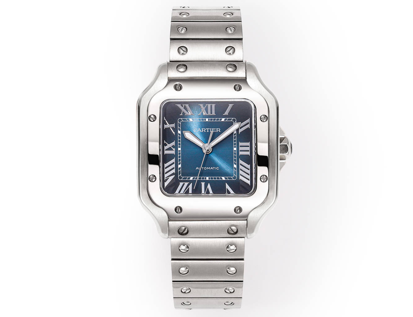 SANTOS LADY 35.1MM STEEL CASE BLUE DIAL