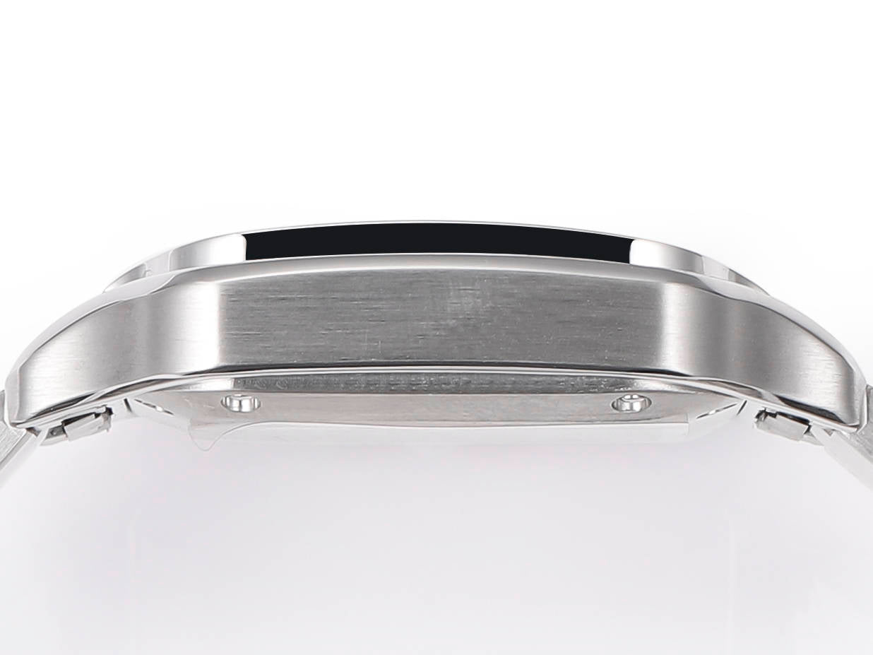 SANTOS LADY 35.1MM STEEL CASE BLUE DIAL DIAMOND BEZEL