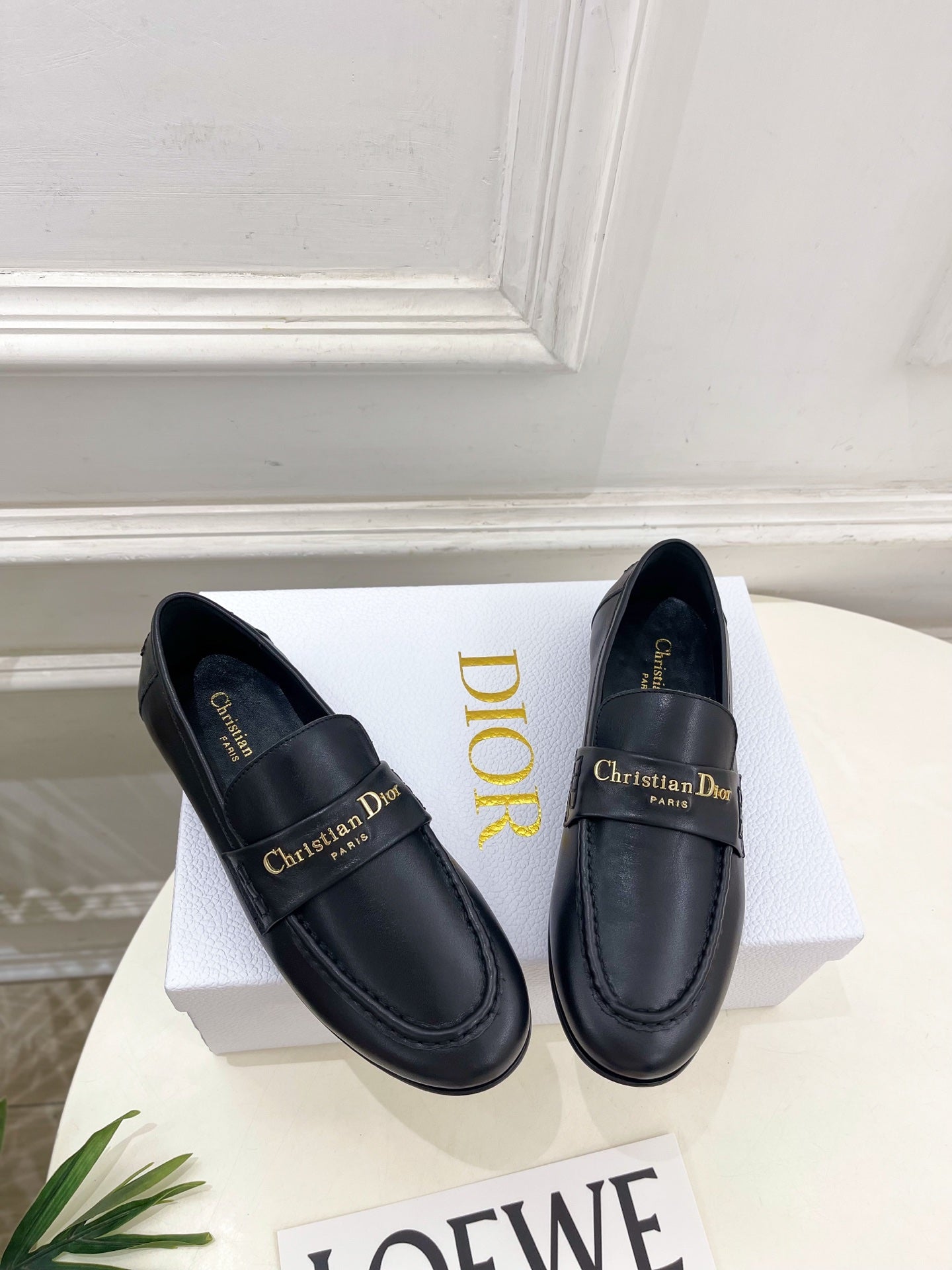 Dior 2025 Loafer Black Gold Cowhide 425574
