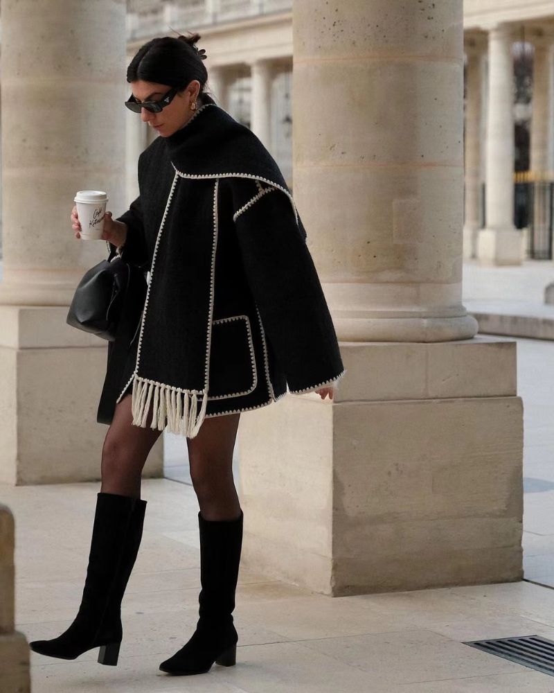SUMA - Hepburn Style Woolen Cape Coat #ELE4634