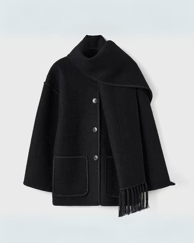 SUMA - Hepburn Style Woolen Cape Coat #ELE4634
