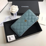 CC MOBILE PURSE 19.5 SAPPHIRE GRAINED CALFSKIN GOLD ICON