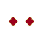 CLOVER MEDIUM CARNELIAN PINK GODL EARRINGS