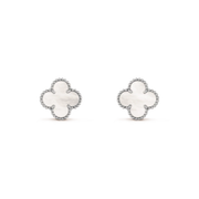 VINTAGE CLOVER SILVER MOP EARRINGS