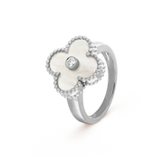 CLOVER SILVER MOP DIAMOND RING