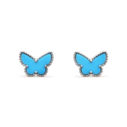 BUTTERFLY TURQUOISE SILVER EARRINGS
