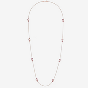 CHANCE INFINIE LONG NECKLACE 8 MOTIFS PINK GOLD DIAMOND MEDIUM MODEL
