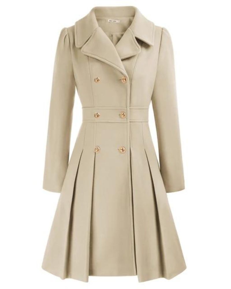CARIS - PLEATED WOOL COAT #VEV40100