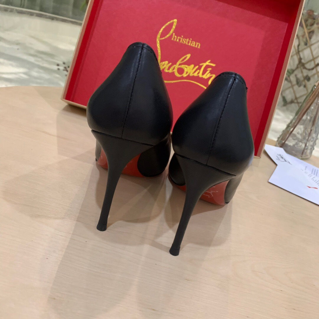 cl kate 100mm pumps black red calfskin
