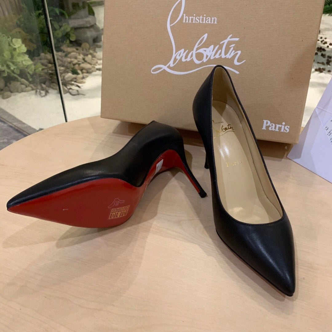 cl kate 100mm pumps black red calfskin