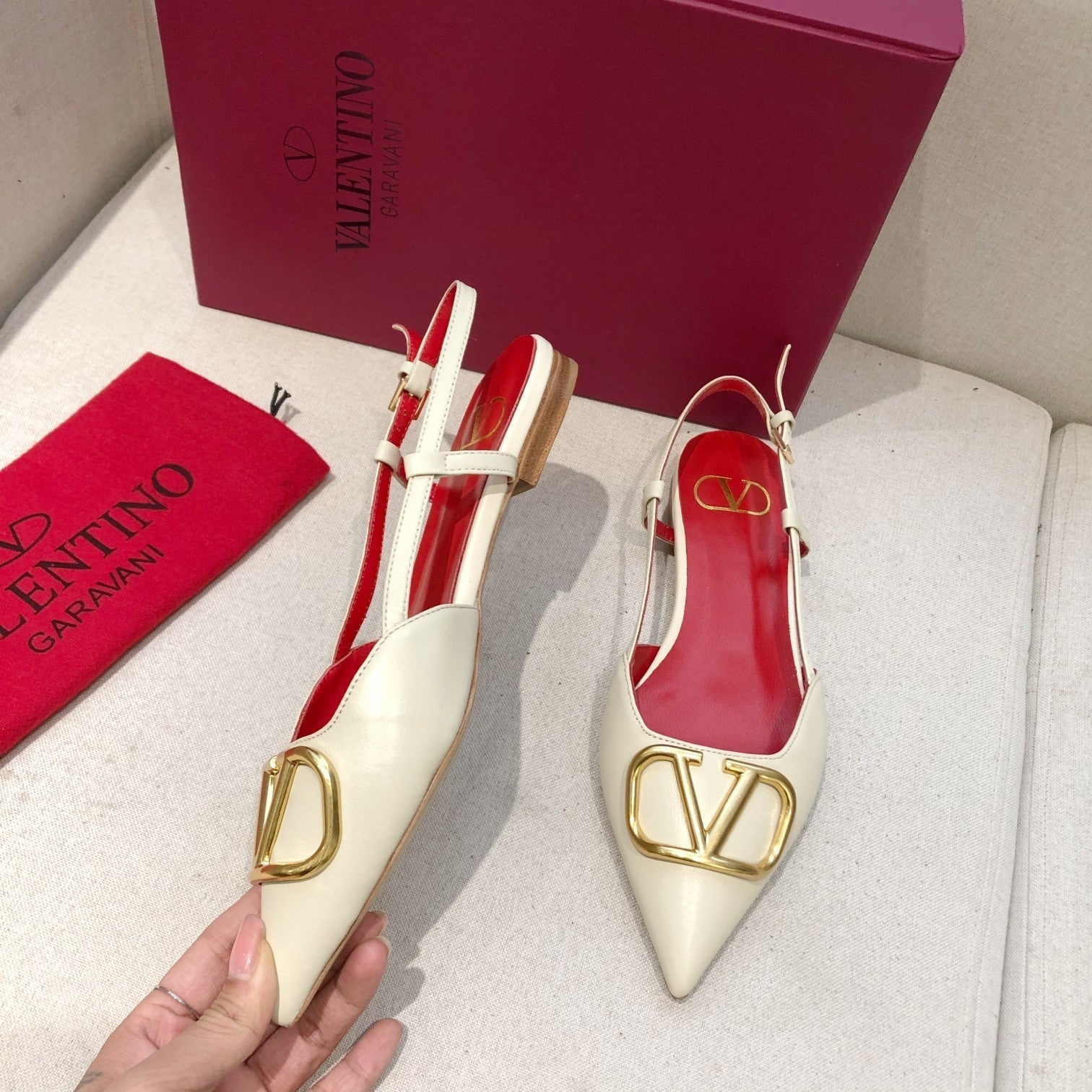 Valentino Slingback Flats Sheepskin