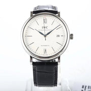 IWC Portofino 40mm Cream Dial Steel Case Black Crocodile Leather Strap