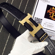 HM Original Belt 38mm Black Cowhide Gold Buckle 620273