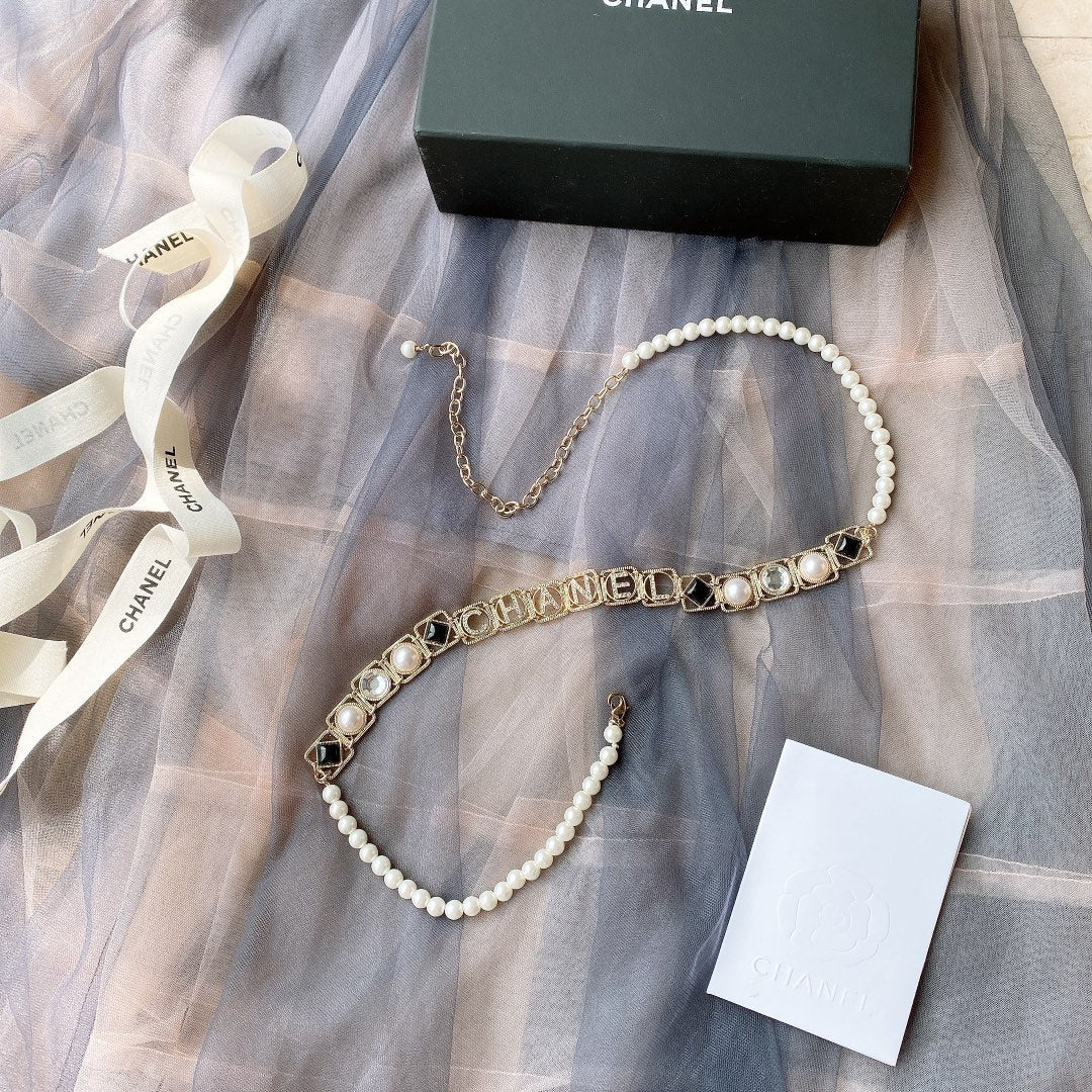 Chanel 2026 Pearl Chain Logo Charm Belt