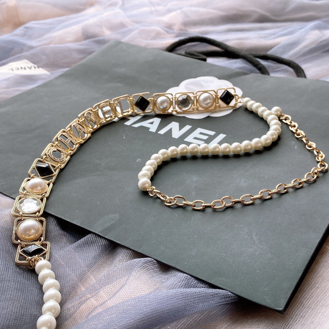 Chanel 2026 Pearl Chain Logo Charm Belt