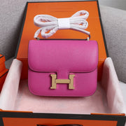 HM CONSTANCE BAG 18 PINK EPSOM GOLD HARDWARE
