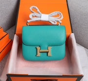 HM CONSTANCE BAG 18 TURQUOISE EPSOM GOLD HARDWARE