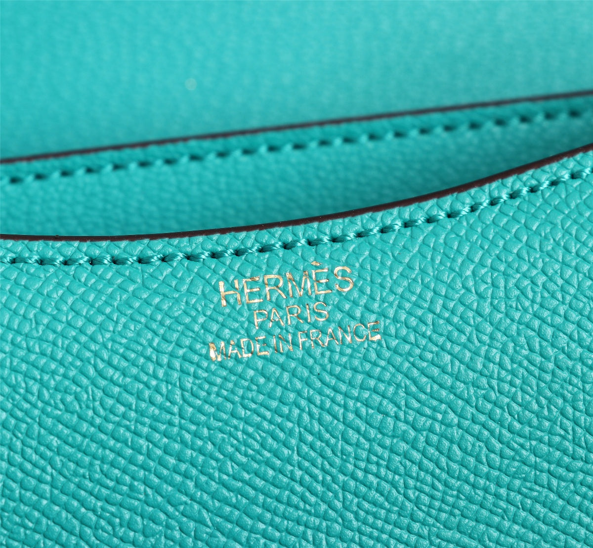 HM CONSTANCE BAG 18 TURQUOISE EPSOM GOLD HARDWARE