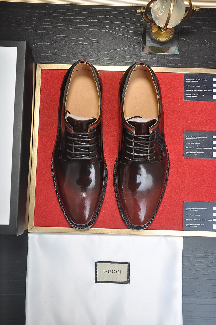 GG Men's Dress Shoe Dark Brown Patent Leather 140493