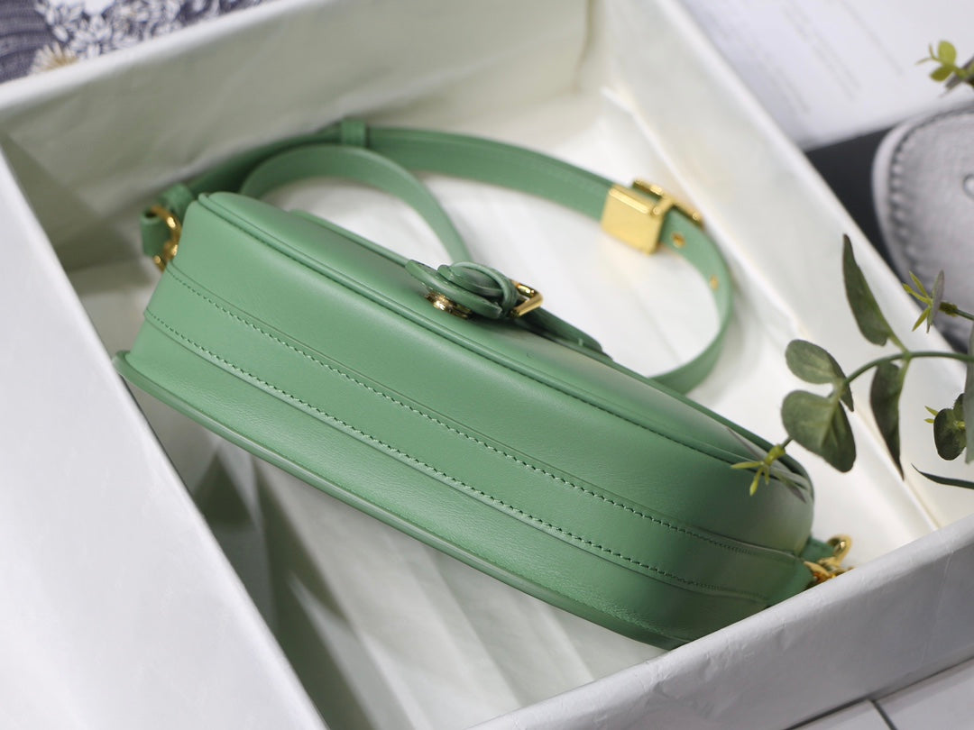MEDIUM CD BOBBY 22CM BLUE GREEN CALFSKIN GOLD HARDWARE