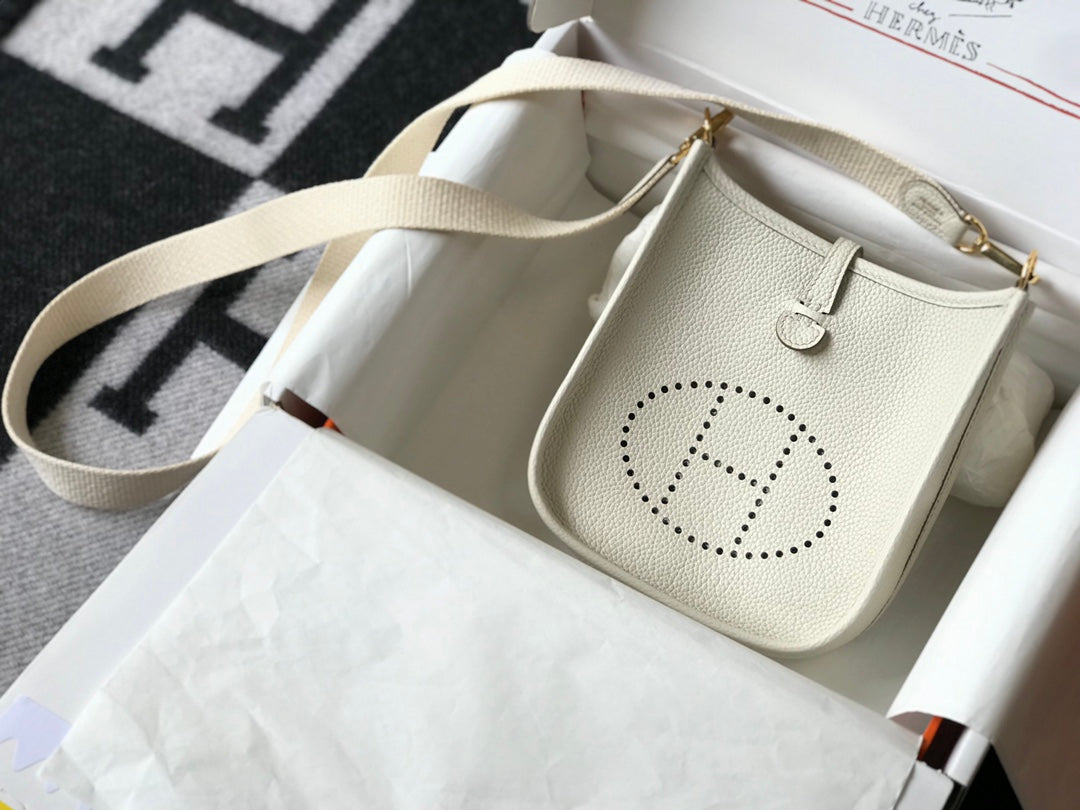 Mini Evelyne 18cm White Togo Ghw