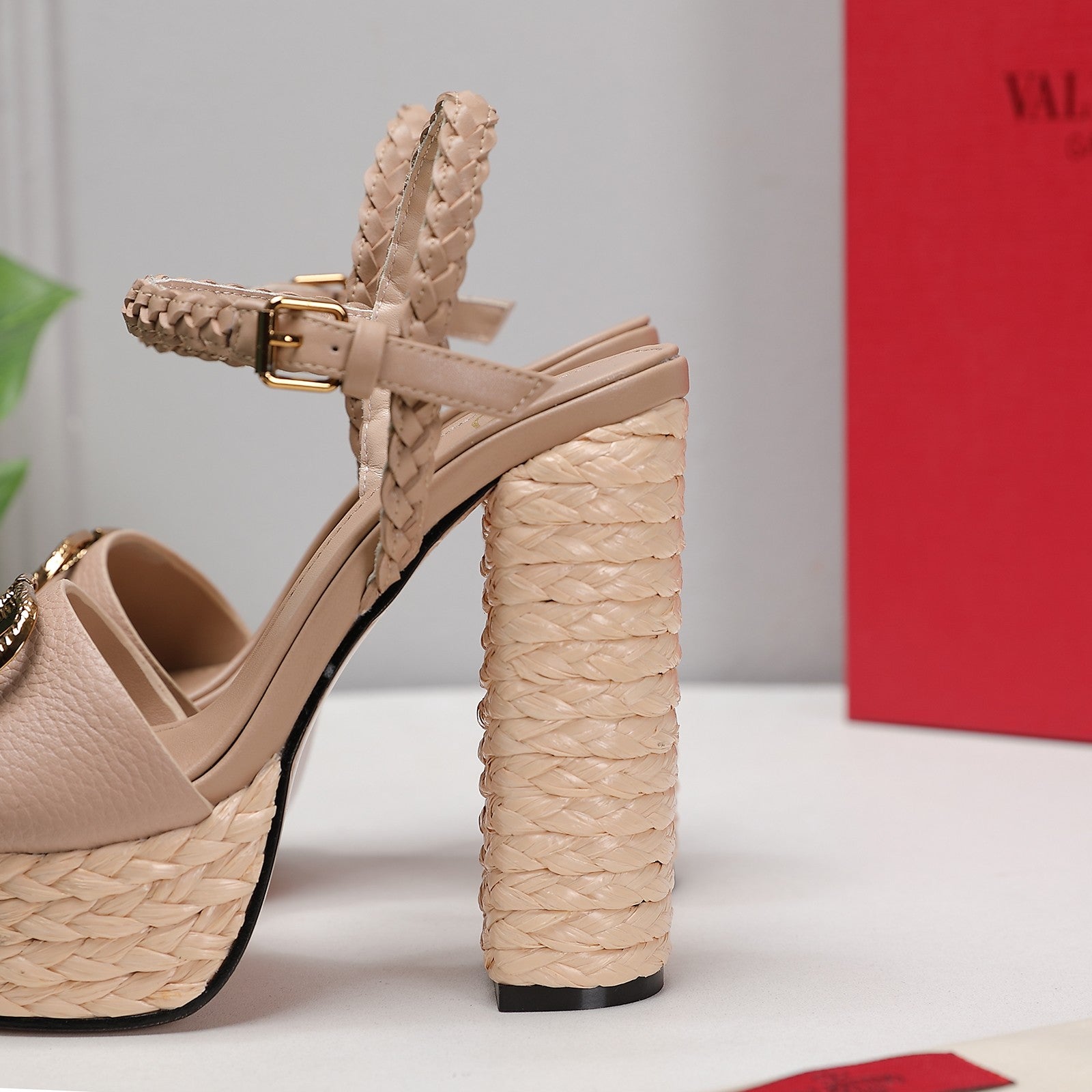 VT 25 Platform Sandals Nude Cowhide Espadrilles