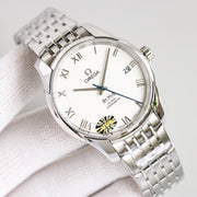 Omega De Ville Co-Axial Chronometer 41mm Watch White Dial Silver Strap