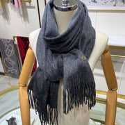 LP Grande Unita Scarf 200 CM In Black Grey Cashmere 645516