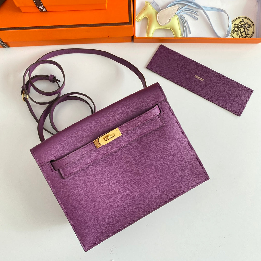 Kelly Danse II 22cm Purple Evercolor Leather Ghw