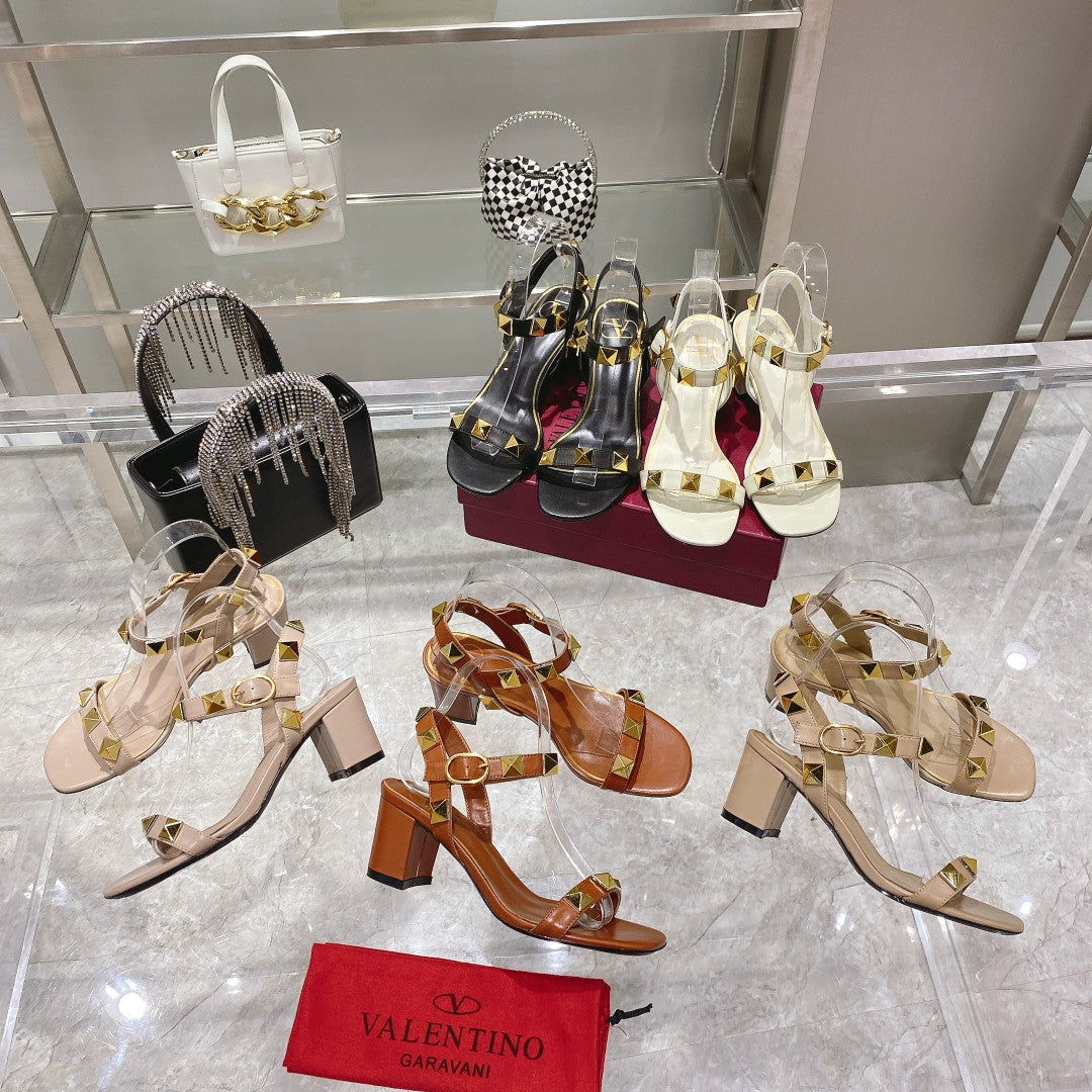 Valentino Roman Stud Sandal 65mm Calfskin 239546