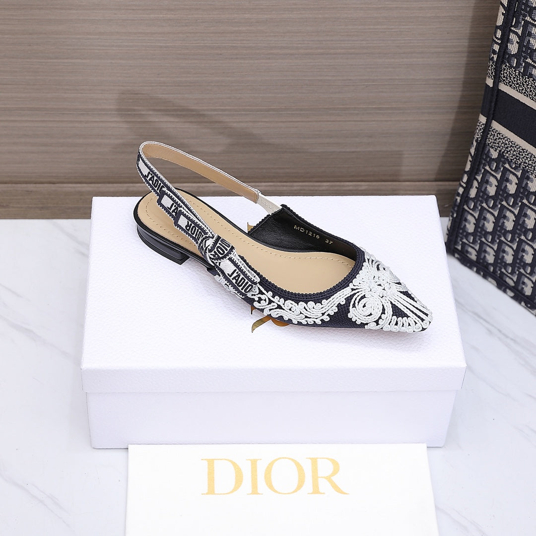 CD 25 J'Adior Slingback Flat Fabric 237871
