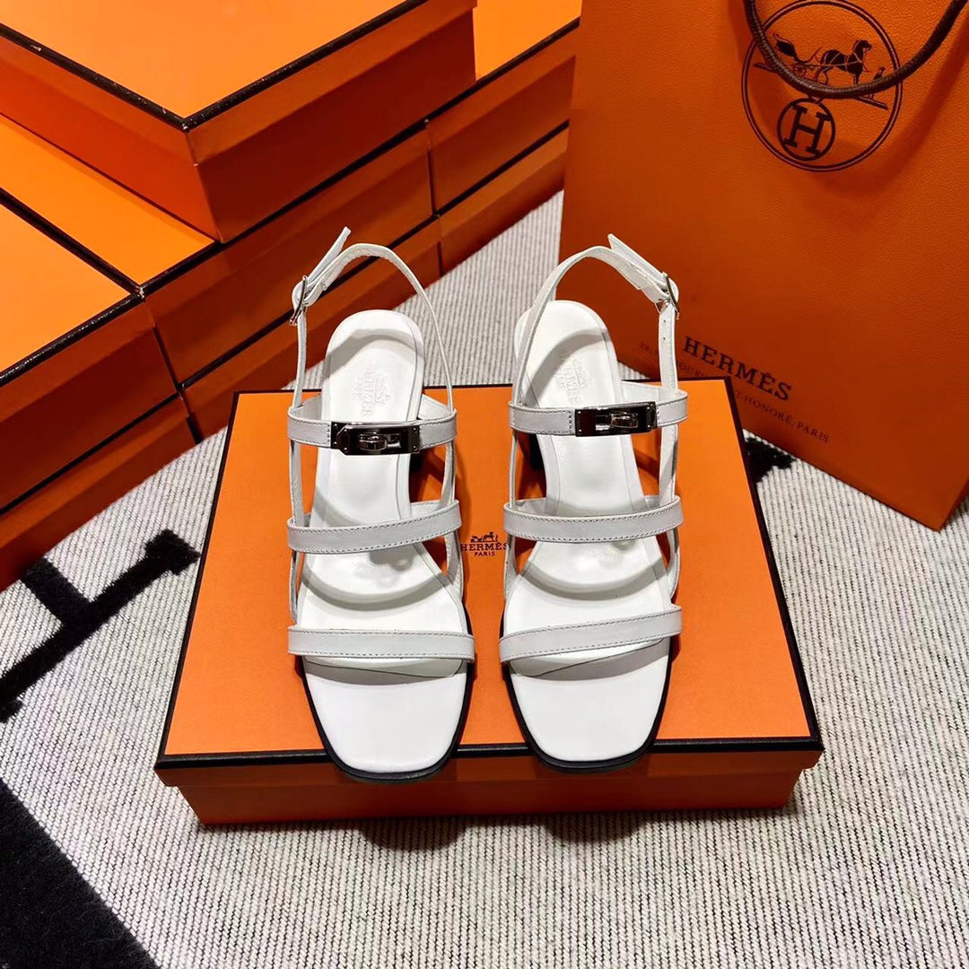 MID - SANDAL WHITE CALFSKIN
