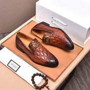 GG Men's Interlocking GG Loafer Brown Embossed Cowhide 480402