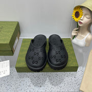 GG PLATFORM PERFORATED G SANDAL BLACK IP FOAM