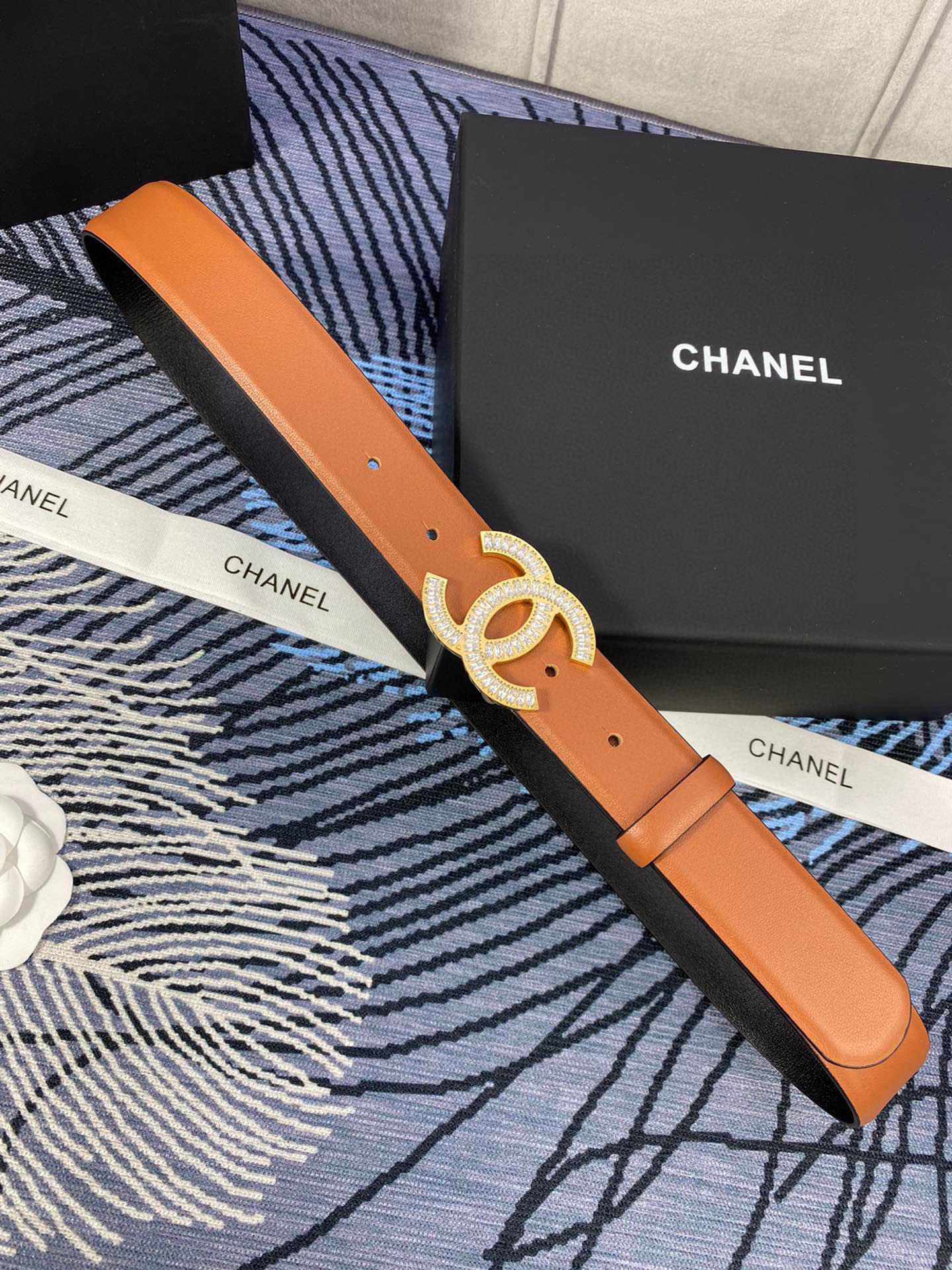 CC Women's Belt 3.0CM Brown Cowhide 615101