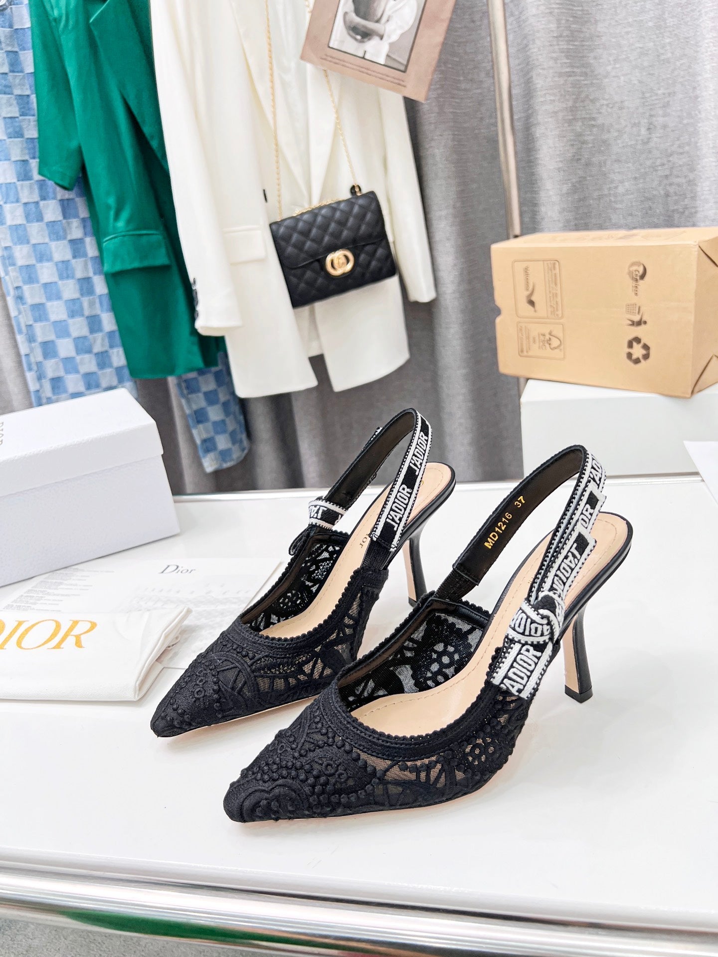 CD 25 J'Adior Slingback Pump Mesh Fabric 237974