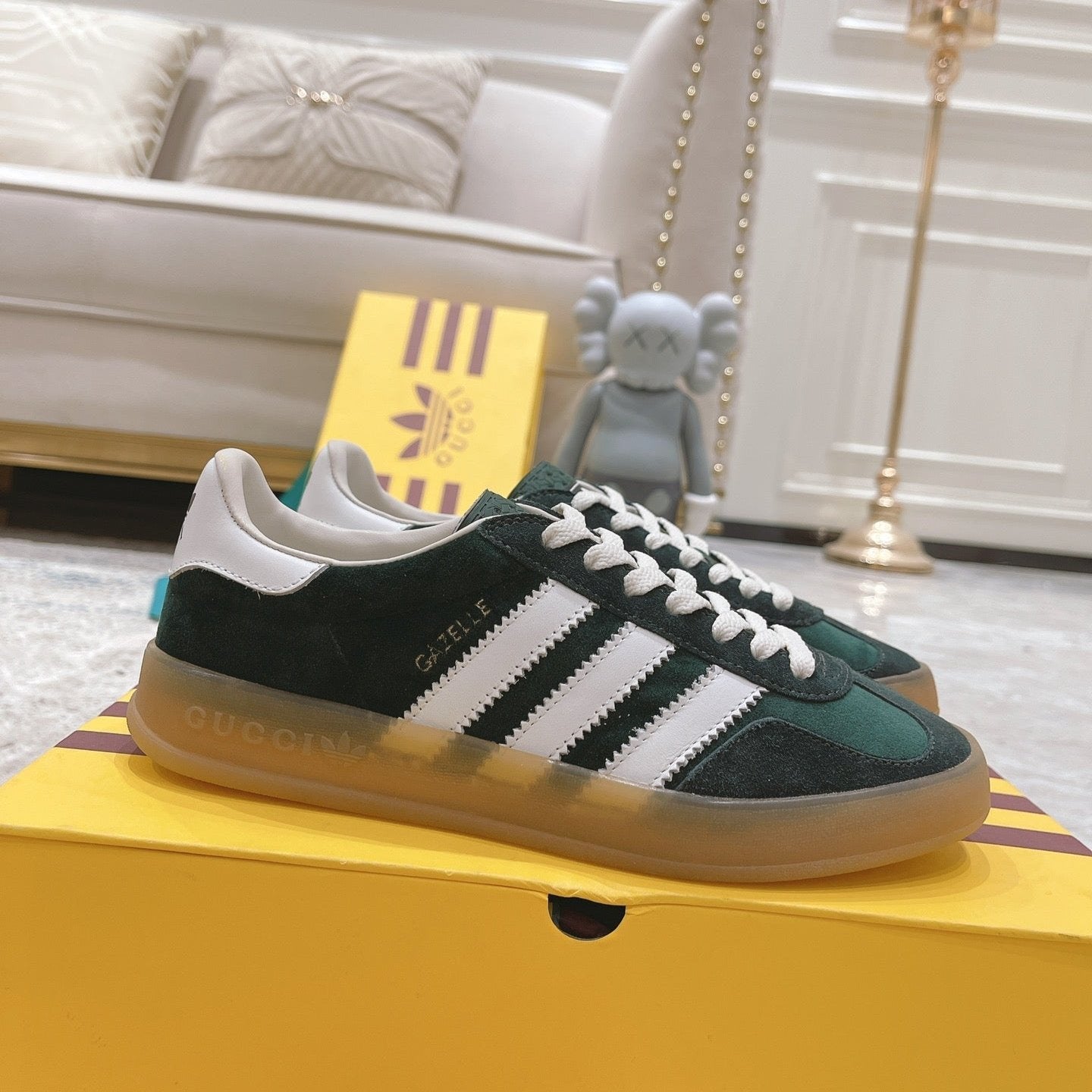 GG & ADIDAS GAZELLE SNEAKER GREEN SUEDE