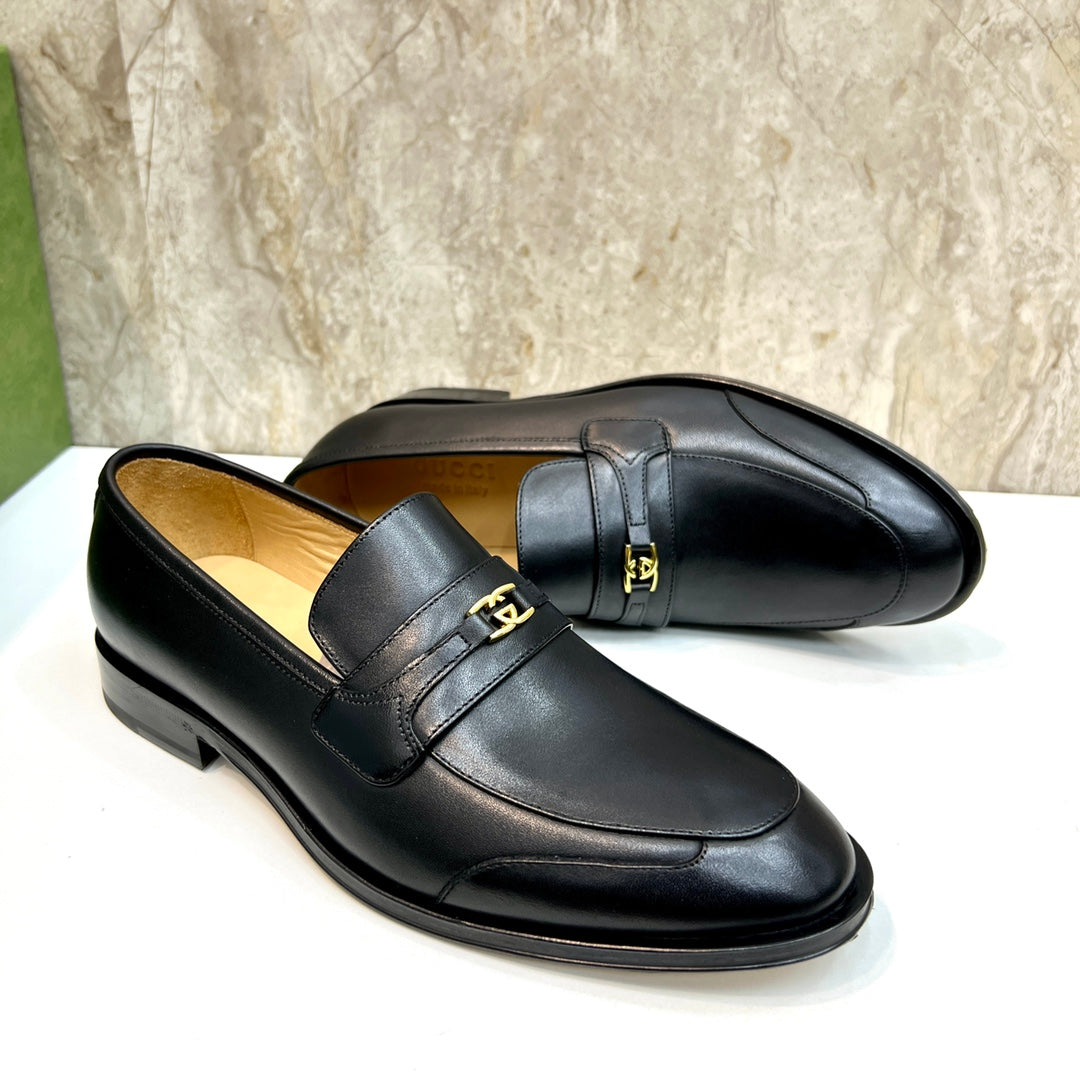 GG Men's Interlocking G Logo Loafer Black Cowhide 522566