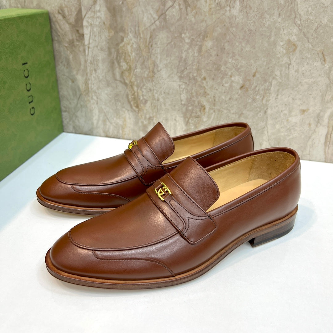 GG Men's Interlocking G Logo Loafer Brown Cowhide 522568