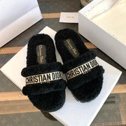 CD Dway Slide Black Wool Fleece Lining And Canvas Fabric
