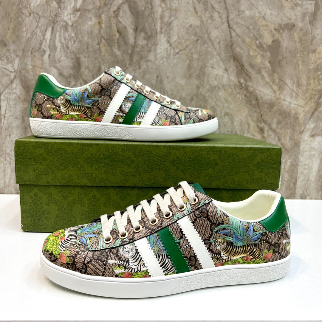 GG x Adidas Men's Sneaker Brown Green Canvas 525937