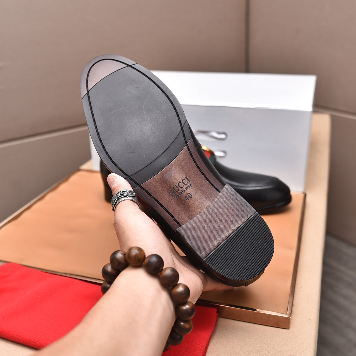 GG Men's Loafer Black Cowhide 522705