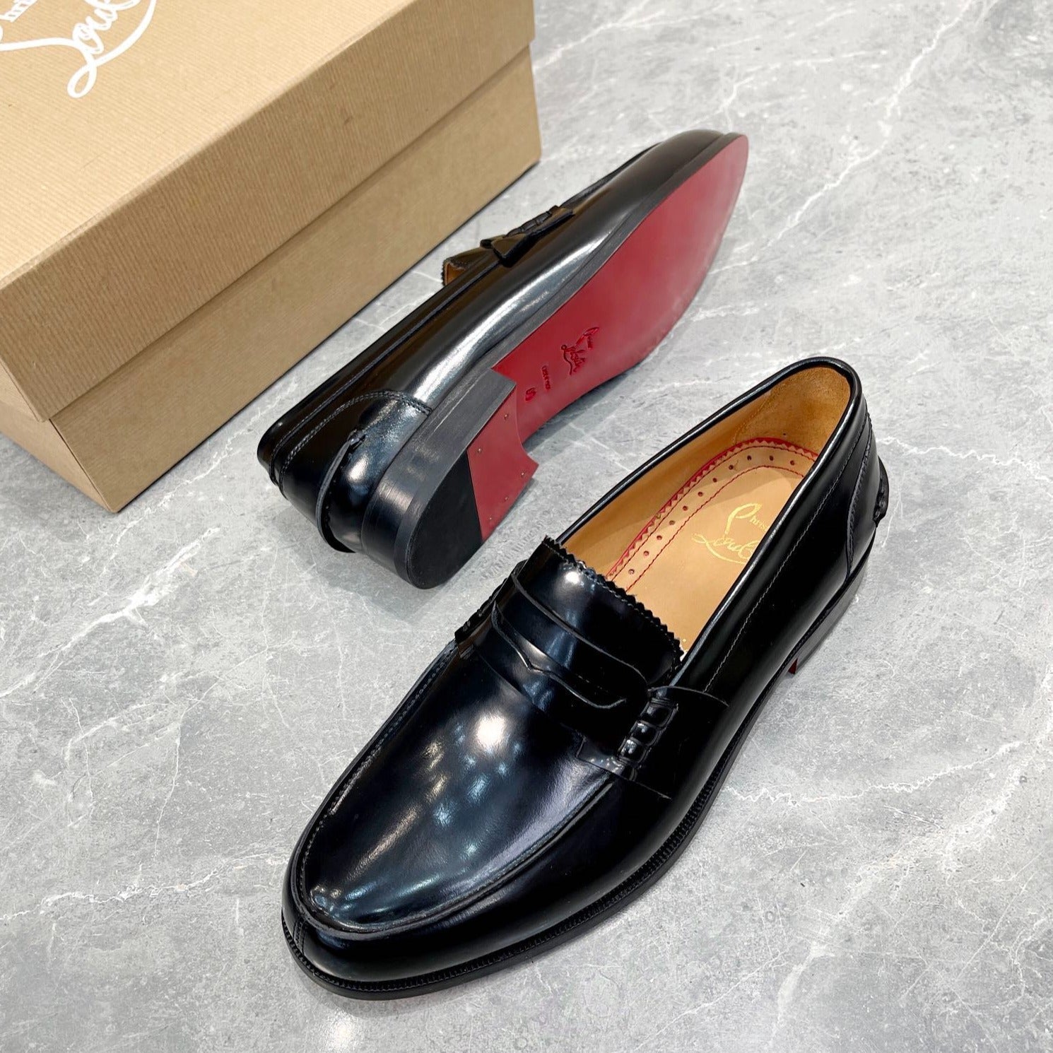 cl mocloon loafer black beige patent calfskin