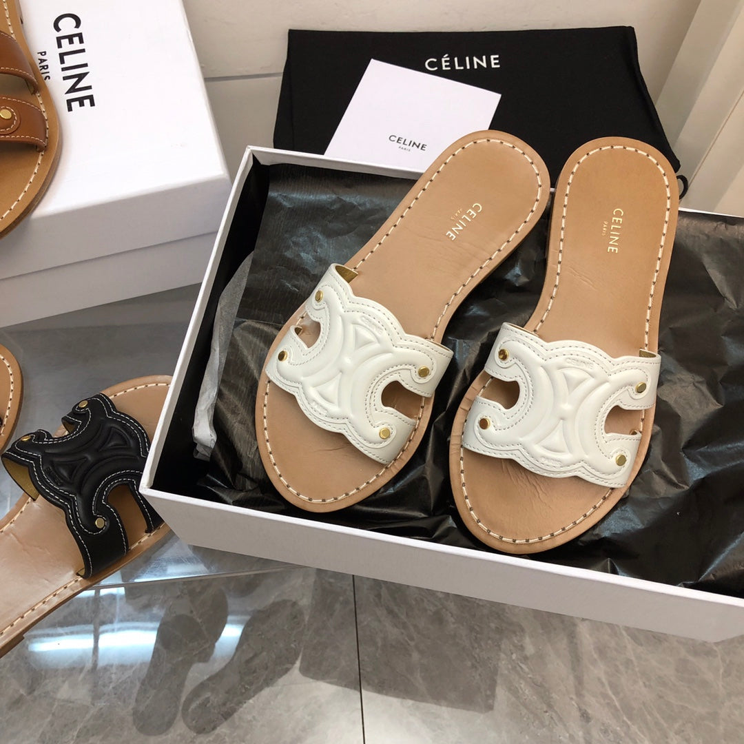 Celine Slipper Logo Cowhide 374743