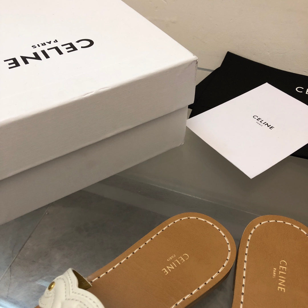 Celine Slipper Logo Cowhide 374743
